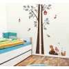 Tree Wall Sticker with Squirrel, Mushroom and Birds